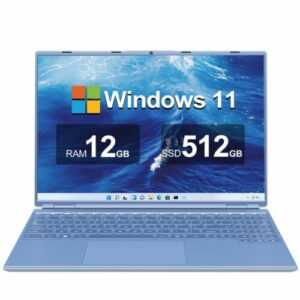 Notebook 16 Zoll 12+512GB SSD Laptop Win11 mit 4-Core N5095 bis zu 2,9GHz 5GWIFI