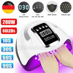 280W LED UV Nagel Lampe Gel Lichthärtungsgerät Sensor Nageltrockner mit 4 Timer