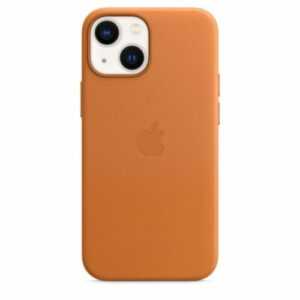 Original Apple iPhone 13 Mini Leder Case MM0D3ZM/A Hülle MagSafe in Goldbraun