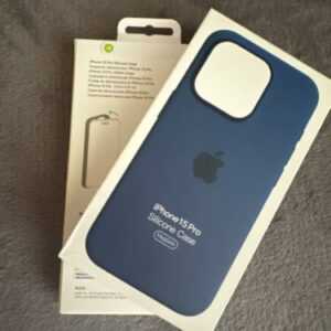 Apple IPhone 15 Pro Silikon Case Hülle MagSafe ungeöffnet  Neu storm blue