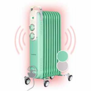 Ölradiator 2000 W Öl Radiator Heizung 8 Rippen Thermostat Elektroheizung grün