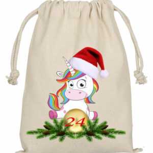 Adventskalender zum Befüllen 24 Beutel EINHORN Stoffsäckchen Weihnachtskalender