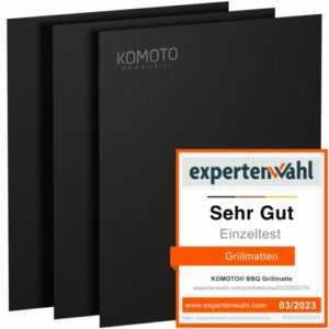 KOMOTO® BBQ Grillmatte (3er Set) 50x40 cm Extra Dick Für Gasgrill und Holzkohle