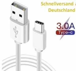 3x Ladekabel USB TYP C Datenkabel [Weiß] Schnellladekabel [3A] für Android