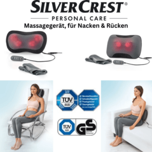 SILVERCREST® Shiatsu Massagegerät, für Nacken / Rücken Massage Wärmefunktion NEU