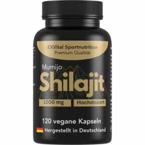 Mumijo Shilajit Kapseln, hochdosiert 1000mg von EXVital, Fulvin- und Huminsäuren