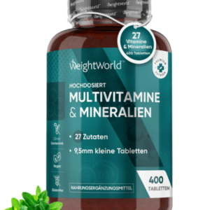 Multivitamin Tabletten - 400 Vegane Stück Mit 27 Vitamine & Mineralien - A-Z