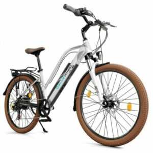 E-Bike Elektrofahrrad für Damen & Herren 26" 250 W 25 km/h 7 Gänge App Weiß