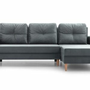 Ecksofa mit Schlaffunktion und Bettkasten Sofa Couch Eckcouch CARL Gris