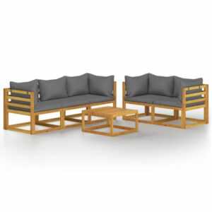 20-tlg Garten-Lounge-Set inkl Auflagen Massivholz Akazie Gartenmöbel Sofa Lounge