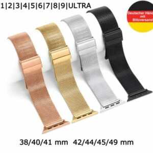 Uhrenarmband Milanaise Mesh Band Apple Watch 1-6|7|8|9|SE|ULTRA Clipschließe #M7