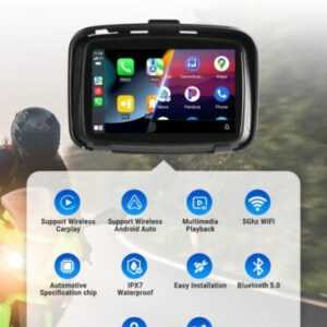 Wasserdichtes kabelloses CarPlay & Android Auto GPS-Navigation für Motorrad