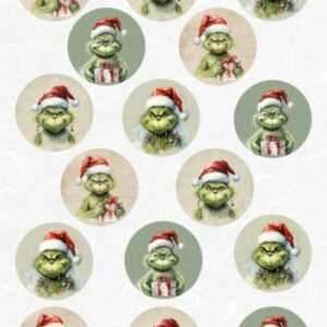 Reispapier-Motiv Strohseide-Decoupage-Grinch-Weihnachten-19943