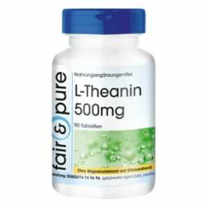 L-Theanin 500 mg - 90 Tabletten - adaptogene Aminosäure - vegan | fair & pure