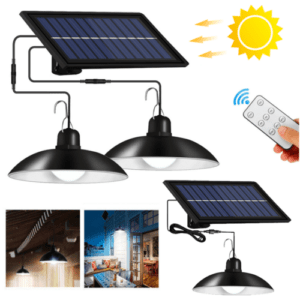 Solar LED Hängelampe Solarbetriebene Pendelleuchte Industrie mit Fernbedienung
