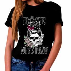 Böse Alte Frau Skull Totenkopf T-Shirt *fällt eine Nummer größer aus