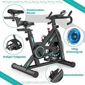 Heimtrainers Fahrrad mit leise Magnetischem Widerstand Pulssensor Fitnessbike DE