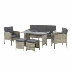 Gartenmöbel Sitzgruppe Möbel Polyrattan Set 6 teilig Outdoor Loungemöbel Juskys®