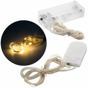 LED Lichterkette Timer Micro Warmweiß Drahtlicht Mikro Batterie 10 20 40 LED