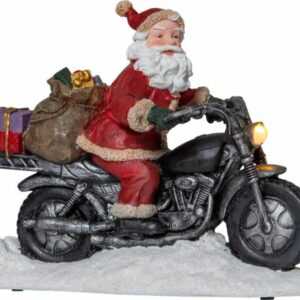 LED Weihnachtsdeko Motorrad mit Weihnachtsmann Tischdeko Weihnachten mit Timer