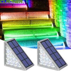 2x Solar Treppe Lampe LED Treppenlicht Treppenbeleuchtung Stufen Treppenleuchte