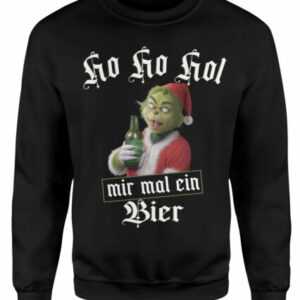 ho ho hol Mir mal EIN Bier Herren Weihnachts Grinch Pullover