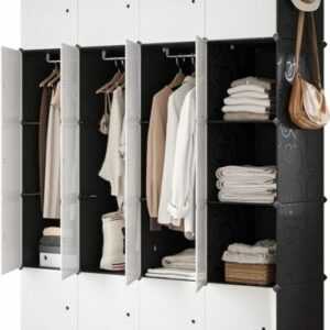 Tragbarer Garderobe für hängende Kleiderschrank platzsparendes modularer Kunst