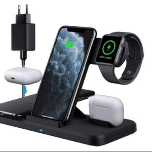 Wireless Charger 4 in 1 Induktive Ladestation 15w Kabellos Ladegerät mit Adapter