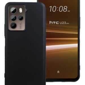 Hülle für HTC U23 Pro 5G Tasche Silikon Case Matt Schwarz Schutz Cover Bumper