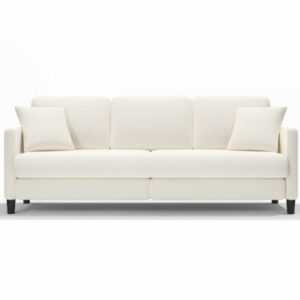 3-Sitzer Sofa Couch Love Seat Holzbeine Couch Wohnzimmer Armrest Lounge Beige DE