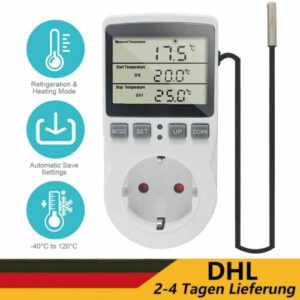 Digital Steckdosenthermostat Thermostat Steckdose Temperaturschalter EU Stecker