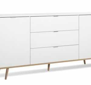 Kommode Sideboard mit Schubkästen Anrichte Skandinavisch weiß Eiche 180 cm