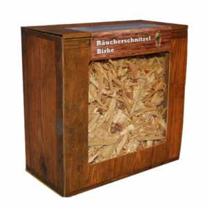 Birke Räucherschnitzel Box, 3 Liter - Späne Wood Chips Grill Smoker BBQ Rauch