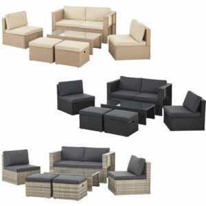 Gartenmöbel Set Lounge Polyrattan Gartenlounge Outdoor Sitzecke Juskys®