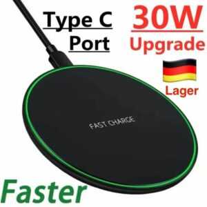 30W Wireless Fast Charger Ladegerät Pad Für Samsung Apple iPhone Android 🔋