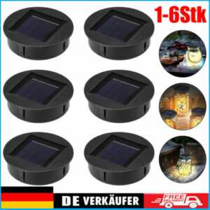 1-6 PCS Solarleuchten Ersatz Top mit LED Leuchtmitteln Solarpanel Laterne Deckel