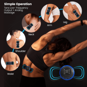 Elektrisches EMS Nackenmassagegerät: 8 Modi, tragbar, für Nacken, Rücken, Taille