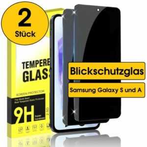 2x Panzerfolie Blickschutz Sicht Glas für Samsung Galaxy S24 S23 S22 A55 A54 A52