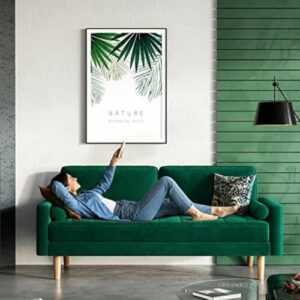 2-Sitzer Sofa Velvet Bequeme Sitzcouch mit Woodbeinen Komfortable Couch Lounge