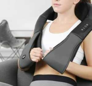 Schulter Massagegerät Shiatsu Nackenmassagegerät mit Wärmefunktion, Schwarz/Grau