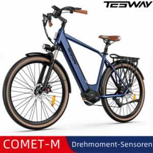 Trekking E-Bike 28 Zoll 500W 672Wh TESWAY Elektrofahrrad Mittelmotor Navyblau