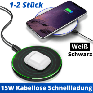 Wireless Charger Qi Ladegerät Induktive Ladestation Kabellos für iPhone Samsung