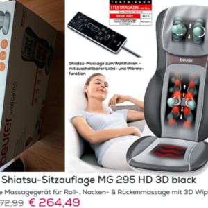 NEU&OVP BEURER MG 295 Massagesitzauflage Shiatsu Massagematte Massage Sitz