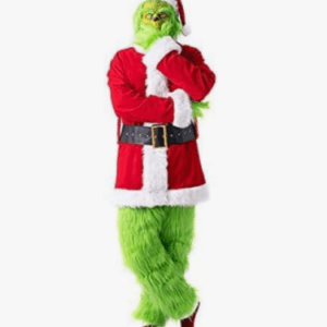 SUAIIOLK Weihnachten Grinch Kostüm, Green Monster Costume for Men Christmas L-XL