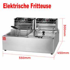 12L Friteuse Elektro Fritöse Doppel Fritteuse Öl-Fritteuse mit Frittierkorb DE