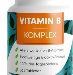 Vitamin B Komplex 365 Tabletten Vegan B1 B2 B3 B5 B6 B7 B9 B12 Jahresvorrat