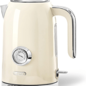 Wasserkocher [1,7L, 2200W], Retro Creme, Edelstahl, Toaster Wasserkocher Set Ret