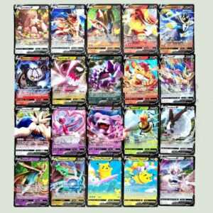 5 Pokemon Karten - Perfektes Geschenk Full Art V Holo Sammlung Deutsch Englisch