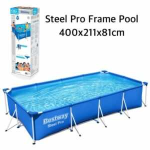 Bestway Frame Pool Steel Pro 400x211x81cm mit Metallrahmen Swimmingpool 56405