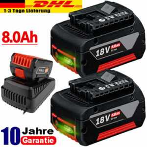 2x 18V 8,0Ah/6,5Ah Akku für Bosch Professional GBA GSR GSB BAT618 BAT609 BAT620